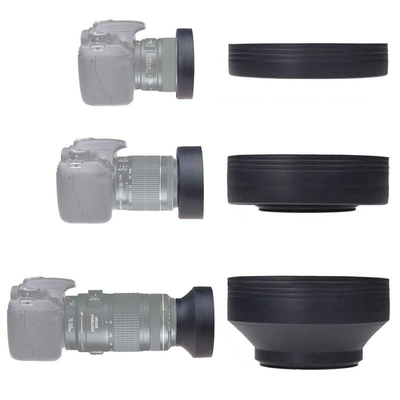 CamKix 2 Lens Shades: Tulip + Rubber â€“ 1 Lens Cap â€“ Reduces Lens Reflections â€“ Protects Against Excessive Sunlight for Enhanced Photos and Videos - Image 5